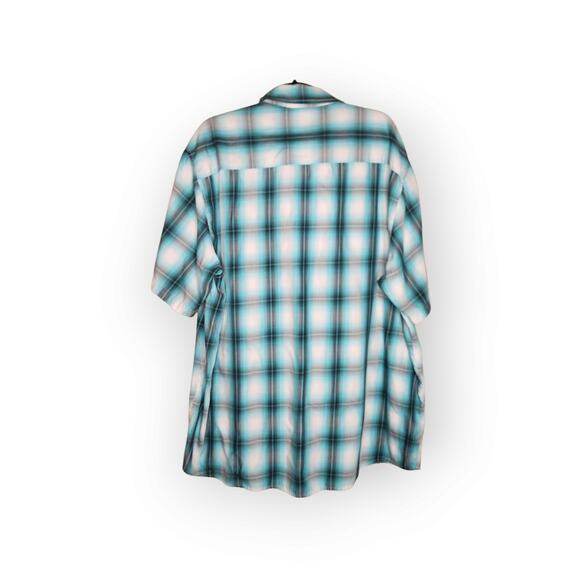 Dixxon Men’s Dog Town Blue Plaid Short Sleeve Flannel Shirt 3X Shop Style Casual - Picture 9 of 9